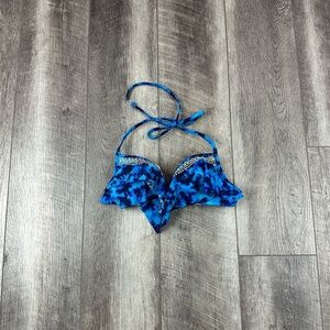 VS Blue Flounce Bikini Top‎